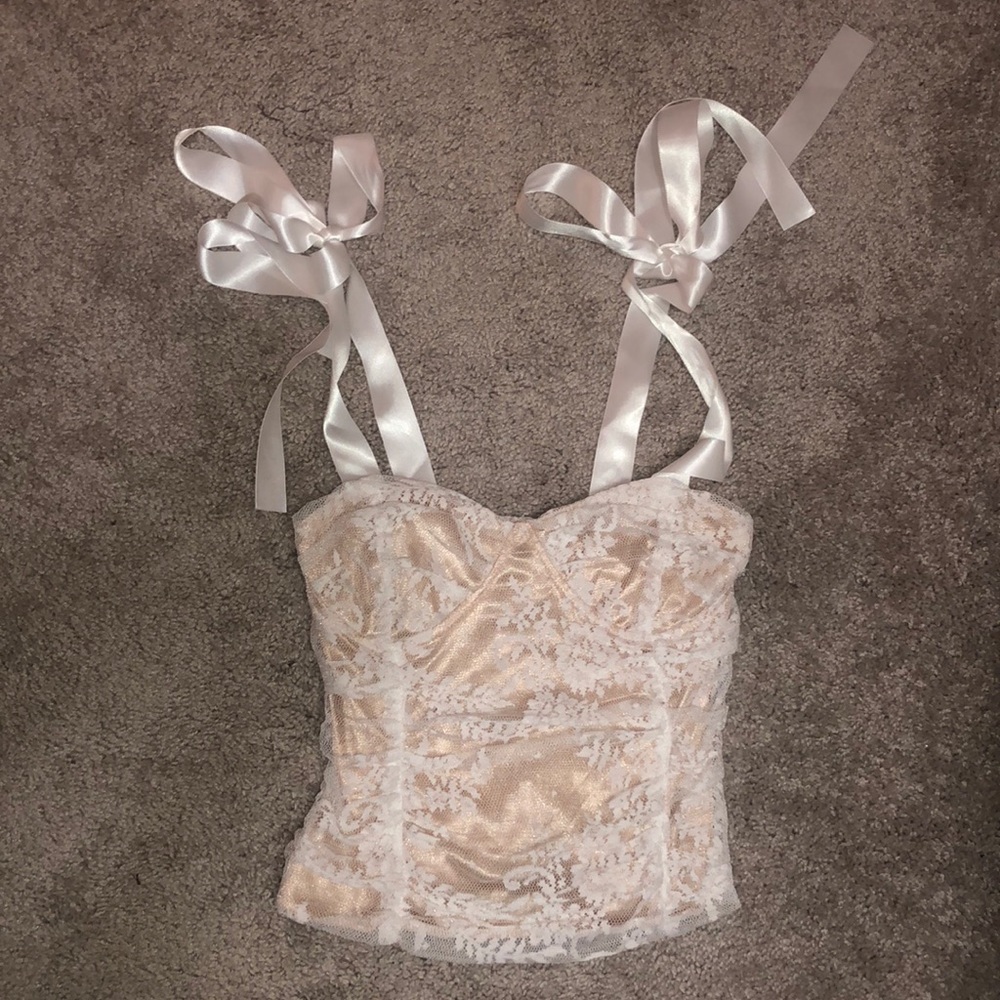 lace bustier tie top